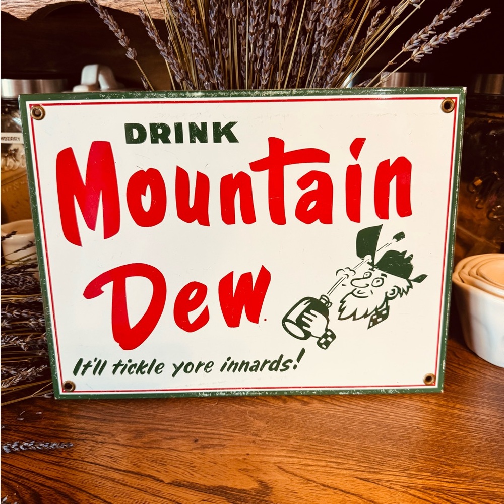 Mountain Dew Vintage Metal with porcelain coating  Sign